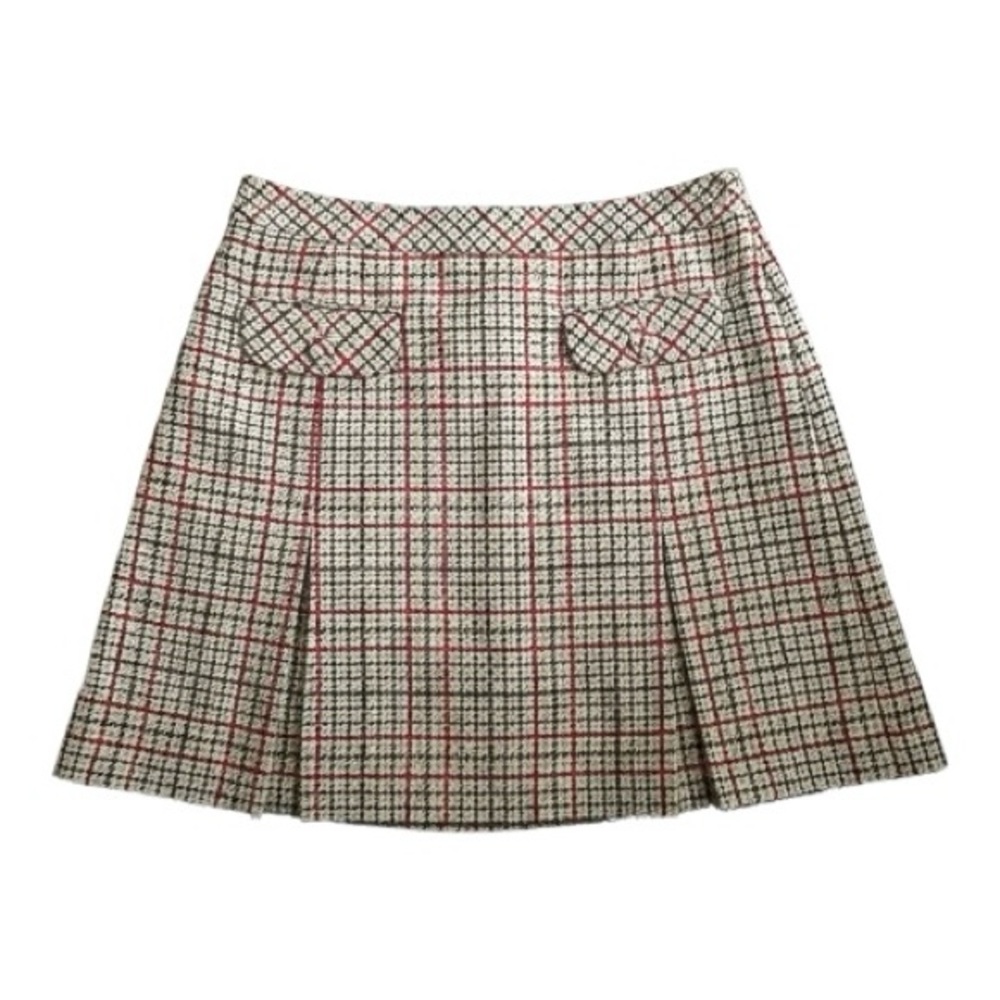Ann Taylor Loft Plaid Pleated Mini Skirt Y2K Academia Preppy